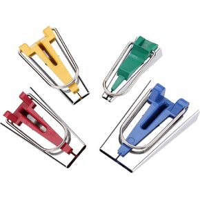 Fabric Bias Tape Makers Kit, 6MM/12MM/18MM/25MM Fabric Bias Tape Maker Tools 4 Size, DIY Sewing Bias Tape Makers for Quilt Binding, Bias Binding Tape Making Tool