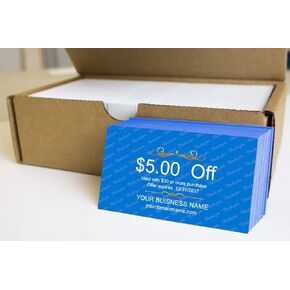 Coupon Cards For Your Business - Custom Design - 250pcs - Two Sides Printing (White)