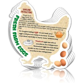 Organic Egg Care Cards - Double-Sided Printing, Beige, Handling Instructions for Farm Eggs (Beige)