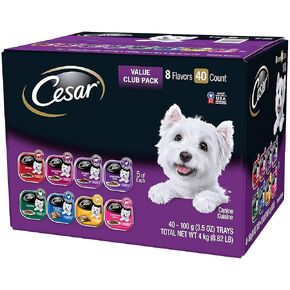 Cesar Canine Cuisine Wet Dog Food, 8 Flavor Variety Pack Classic Loaf in Sauce (3.5 Ounce ., 40 ct.), 140 Ounce