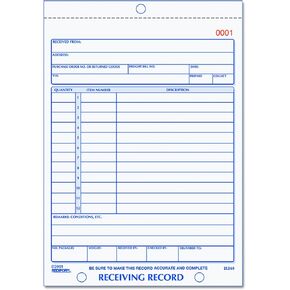 Rediform Receiving Record, Carbonless Triplicate, 5.5 x 7.5 Inches, 50 Sets per Book (2L260)