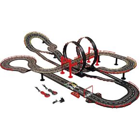 Mega Loop Racer - 1:43 Scale Slot Car Track Set with Magnetic Cars & Dual-Speed Controllers for Thrilling Racing Fun