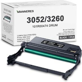 Phaser 3052/3260 WorkCentre 3215/3225 Drum Cartridge (1-Pack, Black): 101R00474 Drum Unit Replacement for Xerox Phaser 3052 3260 WorkCentre 3215 3225 Printer, 10,000 Pages