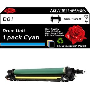 D01 Drum Unit Compatible for Canon imagePRESS C60 C650 C700 C710 C800 C810 C910 Printers, with Chip, High Yield 130000 Pages, Clear Printing (Yellow)