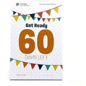 60-Day Event, Goal & Special Occasion Tear Away Count Down Calendar - 5.75"x3.75" - Colorful Flags & Built-in Stand - Special Event Countdown Calendar for Goals - Motivational Daily Reminder for Home