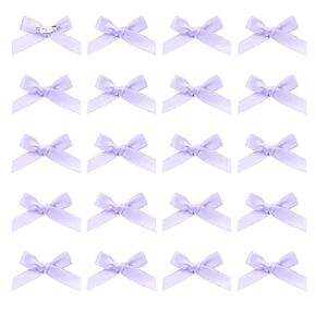 Penta Angel Bow Safety Pins 20Pcs Mini Satin Bowknot Flower Safety Charm Pins for Socks Shirts Hats Gloves Dress Shoes Crafts Decoration (Red)