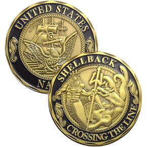 USA Shellback Crossing the Line Sailor military Challenge Coin Bronze