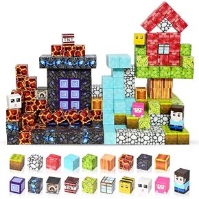 Magnetic Blocks-100pcs Building Building Cube Toys for Boys & Girls Year 3-4 4-5 6-8 ، ألعاب STEM Montessori الحسية للهدايا الصغار لمدة 3+ سنوات ، وتكديس هدايا عيد الفصح البناء