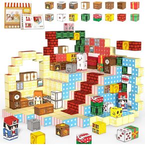 100Pcs Magnetic Blocks, Magnet Building Blocks Sensory Montessori Toddler Kids Toys for 3 4 5 6 7 8 Year Old Girls Birthday Gifts, Magnetic Cubes Travel Set Kids Ages 3-5 8-12