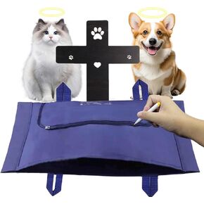 Eco-Friendly Pet Casket Body Bag, Pet Burial Bag Caskets for Dogs and Cats, Dog Body Box for Burial and Cremation by Customizing with Your Own Words for All Pets