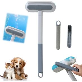Pet Hair Remover, Hair Remover for Furniture, Multifunctional Dog Hair Remover Brush, Pet Hair Remover 4 in 1- Reusable Long Handle, Washable Lint Cleaner for Dog and Cat Hair