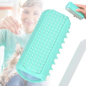 Pet Dog Cat Hair Remover, Multifunction Brush Easy to Use Pet Hair Removal Tool, Hollow Cleaner Brush for car，Interior, Furniture, Sofa (Cyan)