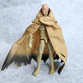 1/12 Scale Doll Clothes Action Figure Cloak for 6 inches 1:12 Action Figure Clothes (Black Hooded)
