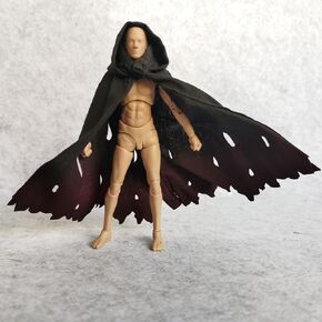 1/12 Scale Doll Clothes Action Figure Cloak for 6 inches 1:12 Action Figure Clothes (Black Hooded) in Saudi Arabia