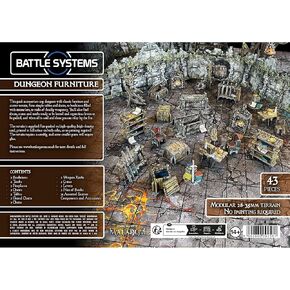 Fantasy Dungeon Terrain Furniture - Battle Systems Terrain Immersive Scenery for D&D DND Maladum Pathfinder RPGs Full Color Heavy Duty Cardstock Printed Both Sides