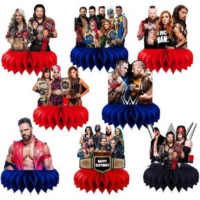 8Pcs Wresting Table Centerpiece Birthday Party Supplies Table Decorations for Wresting Themed Party Decorations