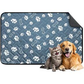 Dog Crate Pad - 100% Leak Proof Waterproof Dog Bed Mat for Sleeping with Anti-Slip Bottom, Washable Kennel Pad for Medium Small Dogs Breeds with Cute Prints (36" X 23")