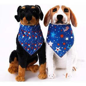 الكلب الكبير الرابع من يوليو Bandanas Bibs متوسطة الصبي حيوان أليف دوج أبيض وأزرق وشاح العطلة الحجم S L XL