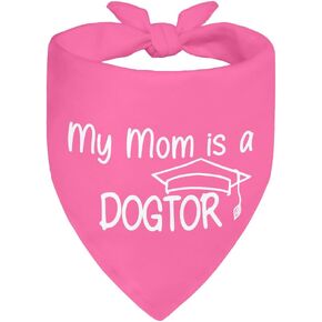 My Mom is A Dogtor Pink Dog Bandana, Graduation Gifts for Medical Student, Funny Cute Appreciation Gifts for Doctor Nurse Veterinarian, Christmas Birthday Gifts for Dog Mom