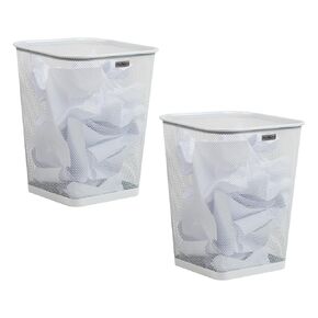 Mind Reader Mesh Mesh Trash ، سلة ورقية النفايات ، مربع ، مكتب ، شبكة معدنية ، 9.75 "L x 9.75" W × 12.25 "H ، مجموعة من 2 ، وردي