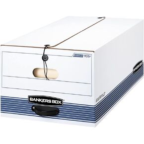 Bankers Box® Stor/File ™ 60 ٪ صناديق التخزين المعاد تدويرها ، سلسلة وزر ، 24 "× 15" × 10 "، قانوني ، أبيض/أزرق ، حزمة 12