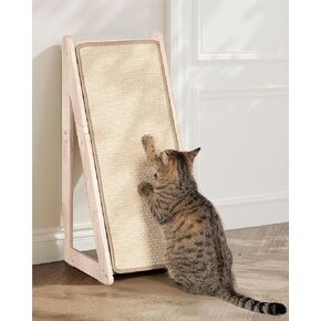 Cat Scratcher for Large Cats, 26.4'' Sisal Scratching Ramp Pad, Stable Wooden Board, Cat Furniture Protector for Indoor Active Cats
