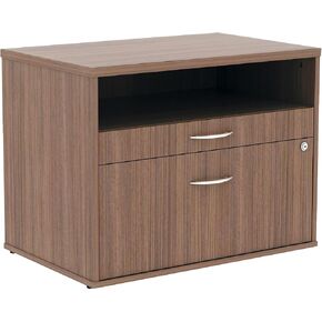 Alera Alera Open Office Desk Series Low File Cabinet Credenza, 2-Drawer: Pencil/File, Legal/Letter, 1 Shelf,Walnut,29.5x19.13x22.88
