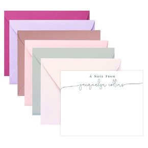 Co Calligraphy Note Cards Cards - Custom Thank You Notes, Personalized Note Cards and Envelopes Set for Women, Personalized Stationery Set, Thank You Cards, Choice of Colors, AS-1602