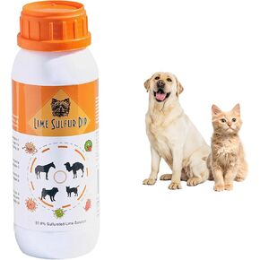 Lime Sulfur Dip - Xtra Strength Formula for Itchy Skin, Mange, Ringworm, Dermatitis, Yeast - Safe Solution for Dogs, Cats, Horses, Companion Animals and Livestock (16 oz)