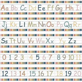 15 Pcs Boho Alphabet Bulletin Board Set Boho ABC Letters 0-20 Number Posters Alphabet Educational Cards Alphabets Number Paper Cutout for Classroom Preschool Kindergarten Playroom Decor