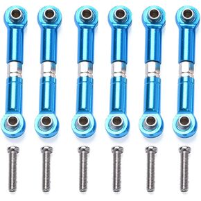 6PCS Blue Adjustable Aluminum Linkages Pull Rod Front Rear Parts for WLtoys 1/18 A959 A979 K929 B