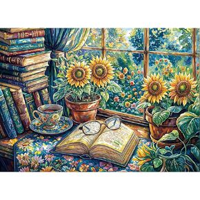 Sunflower Desk Puzzles for Adults 1000 Piece, Jigsaw Puzzles 1000 Pieces, Impossible Hard Difficult Challenging Puzzles for Adults, Family Decoration Puzzle