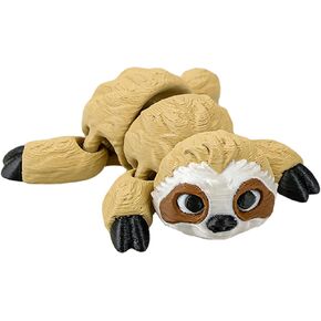 GLURUITE 3D Printed Articulated Sloth 1 Pcs Flexible Dynamic Animals Tabletop Ornament for Suitable Party Gifts ffice Decorations Kill Time