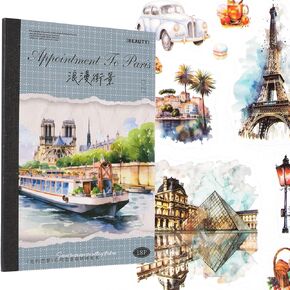 ملصقات Journaling Journaling Yagcu ، ملصق سجلات Series Series Paris ، مستلزمات Junk Journal Supplies ، Scrapbooking التجميد المسبق للبالغين ، Collage Craft Collage in Kuwait