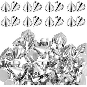150 Pcs Silver Cone Spikes Cool Punk ABS Cone Studs Rivets for Crafts DIY Rivets Punk Style Clothing Accessories DIY Craft Decoration or Daily Life or Special Festivals(Silver 8mm)