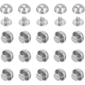PATIKIL 1/2" Dome Spikes Studs, 20 Sets Mushroom Type Nailhead Round Head Studs Screw Back Spike Studs Rivets for Leather Clothing Craft Belts Hand Bags, Silver