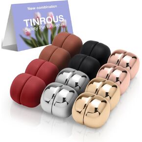 12 Pairs Strong Magnetic Hijab Pins for Women | No-Snag Pinless Hijab Magnets | Multi-Use Hijab Scarf & Clothing Clips | Premium Shiny & Matte Set (Strong Hold, No Damage to Fabric)