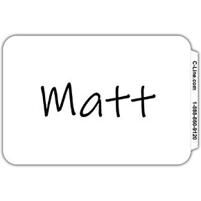 C-Line Pressure Sensitive Peel and Stick Name Badges, Plain White, 3.5 x 2.25 Inches, 100 per Box (92277)
