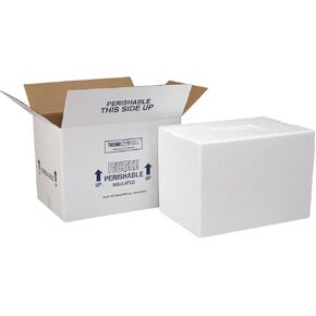 Polar Tech 227C Thermo Chill Insulated Carton with Foam Shipper, Medium, 15.5" Length x 13.75" Width x 10.5" Depth, 2 Count (Pack of 1)