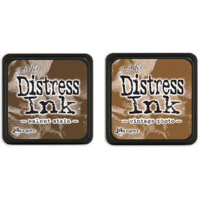 Tim Holtz Mini Distress Ink Pad Bundle, Walnut Stain and Vintage Photo