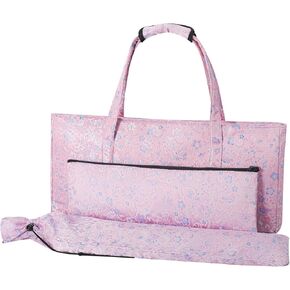 Pink Mahjong Bag, American Mahjong Set Carrier with Bag and All-in-One Rack/Pushers Drawstring Case