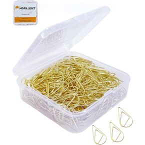 200 Pcs Teardrop Paper Clips Bulk,Stainless Steel Rust-Resistant Paperclips for Wedding Invitations, 3X Stronger Hold with Mirror Polish (Gold, 1inch)