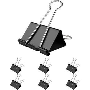 Jumbo Binder Clips 3 inch,75mm Width,6 Pack Extra Large Binder Clips for Office,School and Home Organization,Black