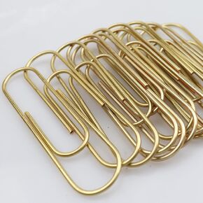 14 PCS 4 Inch (100mm) Jumbo Paper Clips Gold Vinyl Coated Rust Resistant Large Paperclips for DIY Bookmark Office School Documents
