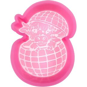 (300 Design Optional) MUBYOK M507 Disco Highland Cow Silicone Freshie Mold for Baking Aroma Beads Car Freshie Supplies