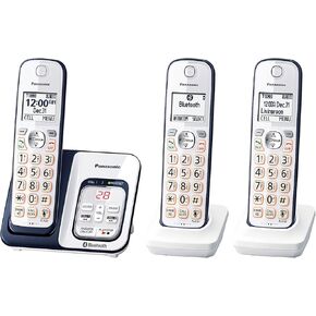 Panasonic KX-TGD563A Link2Cell Bluetooth Cordless Phone with Voice Assist and Answering Machine - 3 Handsets (Renewed)