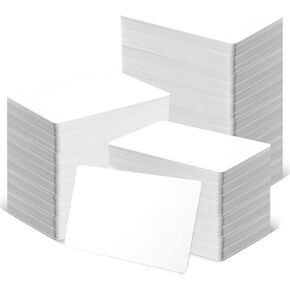 100 Pack - ZSZ Blank PVC Cards without Scratches, CR80 30 Mil Plastic Cards for Photo ID Badge Printers