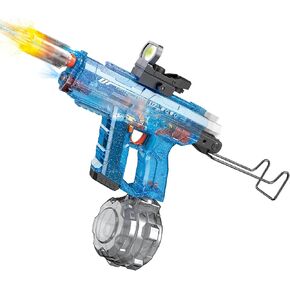 Electric Water Gun, Automatic Water Guns with Muzzle Flash, with Water Absorption, 800CC Large Capacity High Pressure Squirt Gun, Range up to 28-32 FT, Summer Outdoor Toy for Adults and Kids