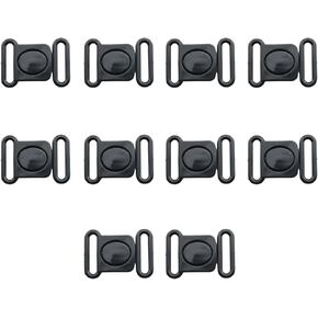 10pcs Black 16mm Backpack Adjustable Buckle Luggage Clothing Buckle Bra Buckle Webbing Braided Mini Buckle