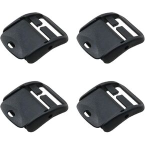 4pcs Black 25mm Plastic Webbing Non-Slip Buckle Flap Trapezoidal Backpack Strap Mountaineering Bag Adjustment Buckle